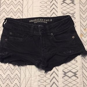 black american eagle shorts.